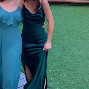 Emerald Revelry Skye Satin Bridesmaid Dress